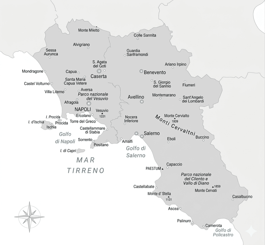 Mappa della Campania